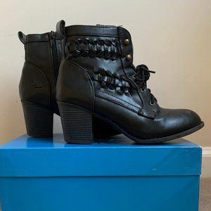 Black Leather Booties